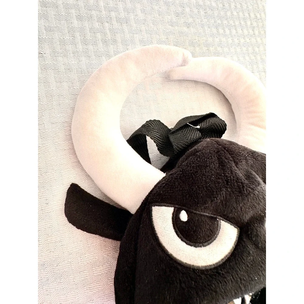 Jordi Nogues‎ Badtoro Black Plush Bull Mini Backpack Y2K Goth Emo Barcelona